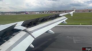 i flash dick on plane girl jerks me to quick cumshot