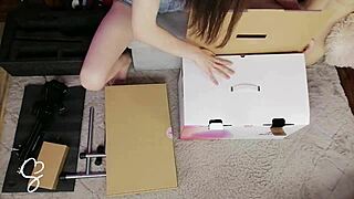 petite sarah sue tests hismith auxfun fuck machine dildo on her narrow ass close up