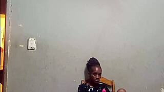 cute skinny black whore in purple heels spreads tight pussy on chair with vibrator