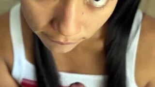 Deepthroating Stepbrother's Massive BBC Before Amateur Couple Pussy Pounding Cumshot