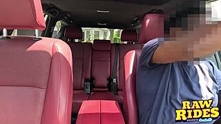 😍 blonde raver devours bbc in ride share!