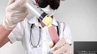 Japanese fetish babe uses food on armpits feet for oily handjob