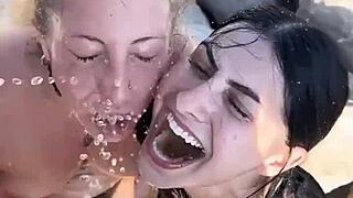 Holidays In Barcelona: Kaitlyn Katsaros ARMPIT LICK Slave Gagging Outdoor!!