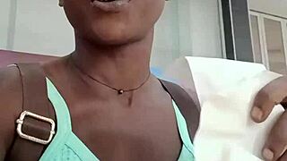 Nigerian bitch sneaks to west hills mall bathroom for frantic outdoor-style masturbation session
