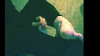 shemale veronica teases feet in crossdressing solo after dark