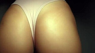 athletic latina girlfriend flaunts perfect curvy ass in lingerie for hubby away