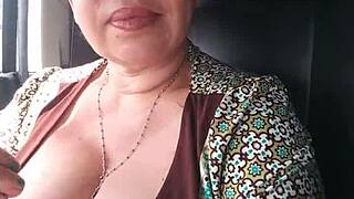 check my pussy up close in the truck while groping these tits 👀🍑💦