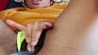 hey check out this hairy brazilian beaver getting all wet and creamy with her dildo play