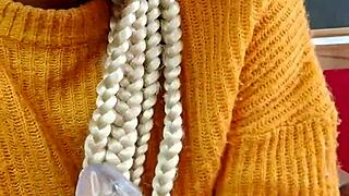 hey check out this hairy brazilian beaver getting all wet and creamy with her dildo play