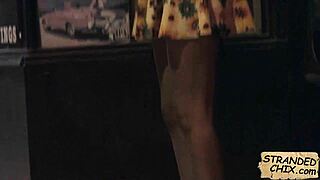 Spying on curly haired hitchhiker beauty getting outdoor pov fuck 😈🌳