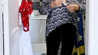 Granny Maria's Lingerie Tease Leads to Toilet Peep and Evening Jerk Off Instructions