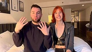 hey, behind the scenes with tall redhead pixie pink & andres acosta's lingerie fun 😍💦