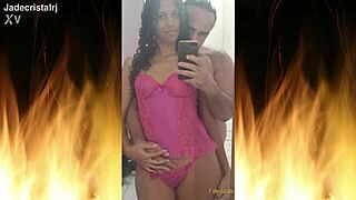 brunette latina housewife jade teases in fishnets then deepthroats hubby's cock up close