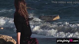 Big Boobed Ukrainian Teen Mila Azul Strips Sexy Uniform Slowly