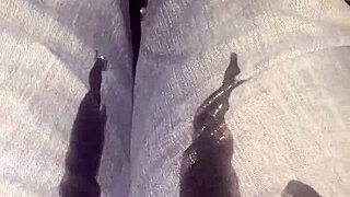 Desperate Woman Soaks Jeans with Hot Piss