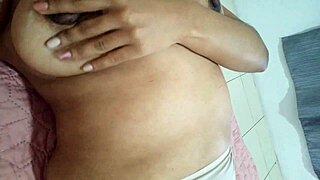 spoiled stepmom caresses her wet pussy lips rubbing clit in horny frenzy