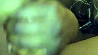 Big black monster cock handjob cumshot in homemade bathroom