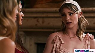 Three Fresh Girlfriends Bond Over Intense Lesbian Play And Scissoring Celebration
