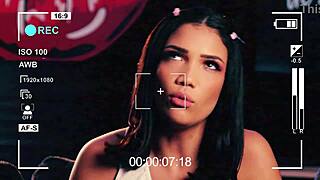 babe with big shaved asian ass from brazil uses dildo on pussy in california lesbian play