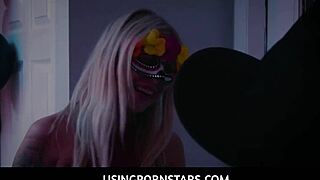 Leana lovings drilled hard by two studs at wild halloween party pov