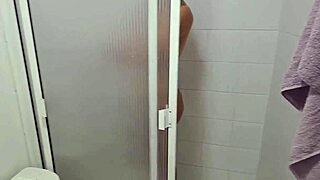 I spied my hot stepmom in the bathroom and secretly filmed her entire seductive routine