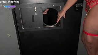wife takes huge cock line at swingers club cuckold cleans cum off tits
