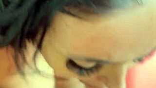 athletic brazilian ebony with huge tits and big pussy lips gives sloppy deepthroat blowjob