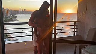 sunset cowgirl ride swells her pussy in passionate plump delight