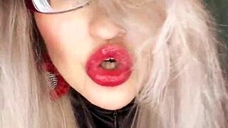 cuckolding sissy gets femdom jerk off instructions from glasses-wearing mistress