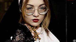 Freirinha Madalena's exotic brazilian photoshoot bares pierced nipples stockings monster bbc tease!