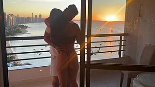 sunset cowgirl ride swells her pussy in passionate plump delight