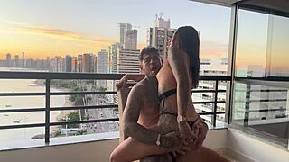 sunset cowgirl ride swells her pussy in passionate plump delight
