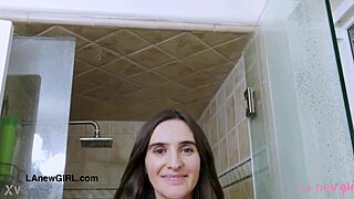 gorgeous czech teen model showers horny for daddy's pov