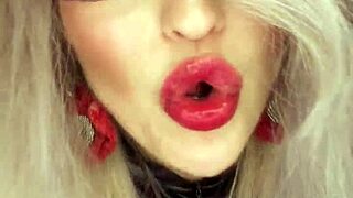 cuckolding sissy gets femdom jerk off instructions from glasses-wearing mistress