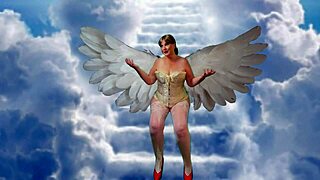 Granny Carmen Angel Heavenly Old Gilf Masturbates with Dildo