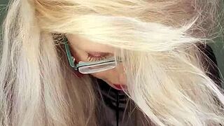 cuckolding sissy gets femdom jerk off instructions from glasses-wearing mistress