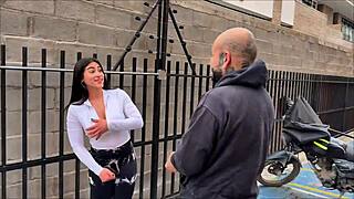 Street girl falls for photographer's big cock seduction turning photoshoot into deepthroat doggystyle pounding by felipe skull