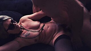 Horny FRENCH MATURE Lounges on Couch for HUGE COCK Ride and MONSTER CUMSHOT!