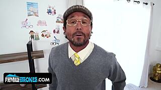 step-grandma craves your young juicy cocks spit-roasting her mature holes in this wild threesome