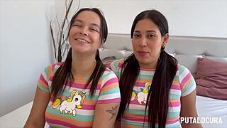 putalocura's melisa tetona and natalie swallow torbe's full load in bedroom threesome