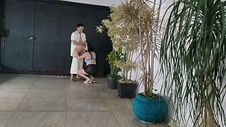 hey neighbor, wanna bang me bareback in the garage while my cuckold hubby showers?