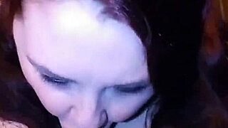 bbw milf shows off her deep cock sucking skills with huge dildo toy