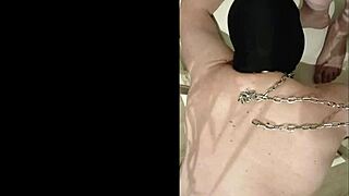 Euro femdom humiliates old slave with golden shower and BDSM uro session