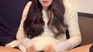 QUIET JAPANESE CROSSDRESSER IN MINI DRESS FINGERS ASS SILENTLY!