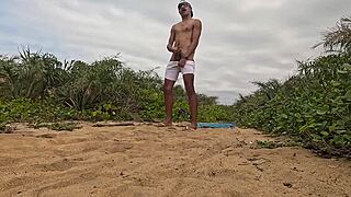 African Beach Handjob Explosion!