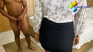 Hotel cleaner sees my naked cock in red sheer so I fuck her by culture!