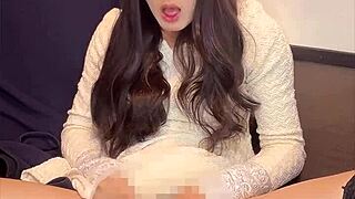 QUIET JAPANESE CROSSDRESSER IN MINI DRESS FINGERS ASS SILENTLY!