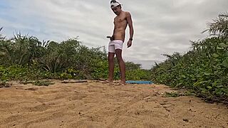 African Beach Handjob Explosion!