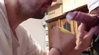 hey dude sucking that huge cock during the big move