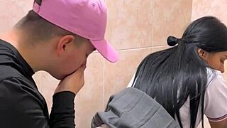 horny colombian students sneak bathroom sex with big asses blowjobs